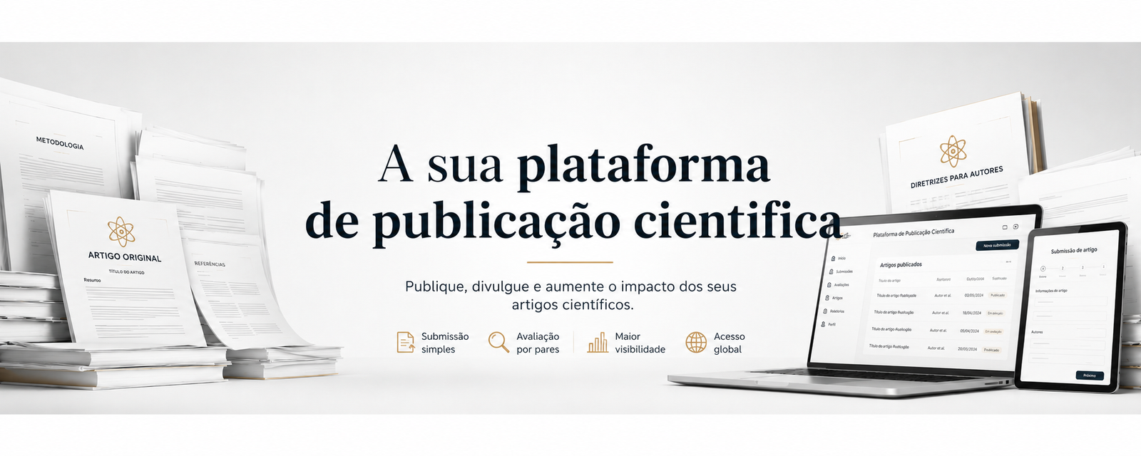 A sua plataforma de publicação científica - Publique, divulgue e aumente o impacto dos seus artigos científicos